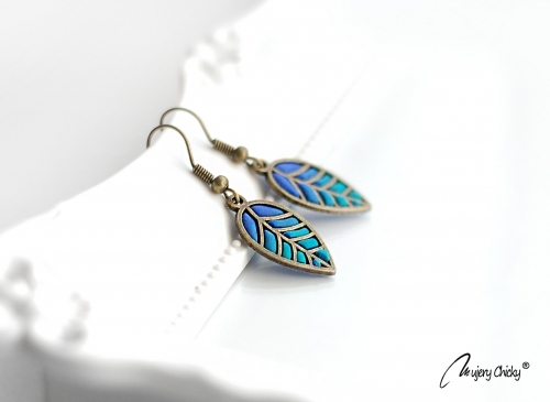 Cercei Frunza Royal Blue