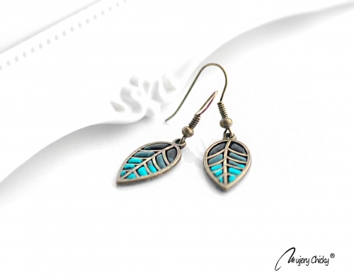 Cercei Frunza Turquoise