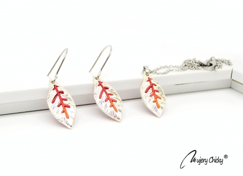 Set Stylish leaf- Indian Red