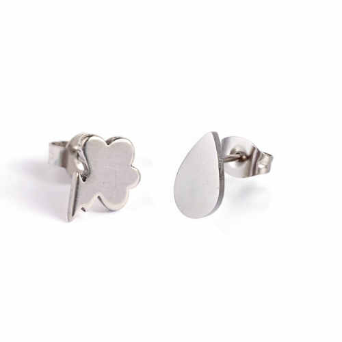 Cercei Nor cu fulger si picatura de ploaie