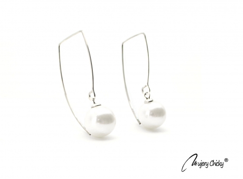 Cercei Floating Perla din sticla