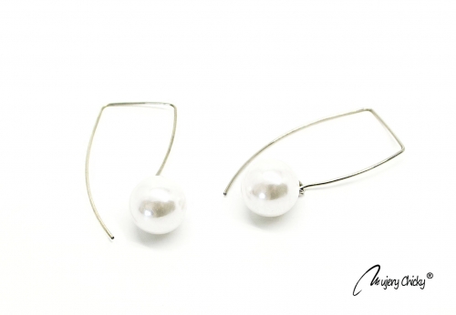 Cercei Floating Perla din sticla