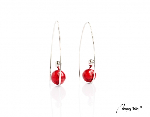 Cercei Bubble Coral Rosu