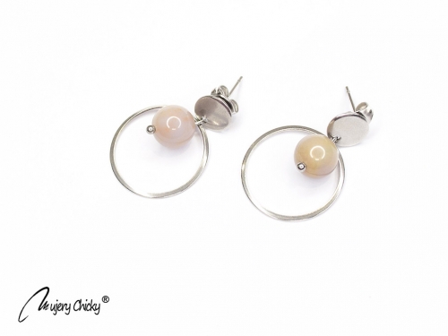 Cercei Circle cu Jad