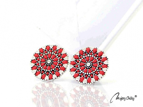 Cercei Mandala Silver - Indian red