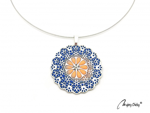 Colier Flower Power - Azurite