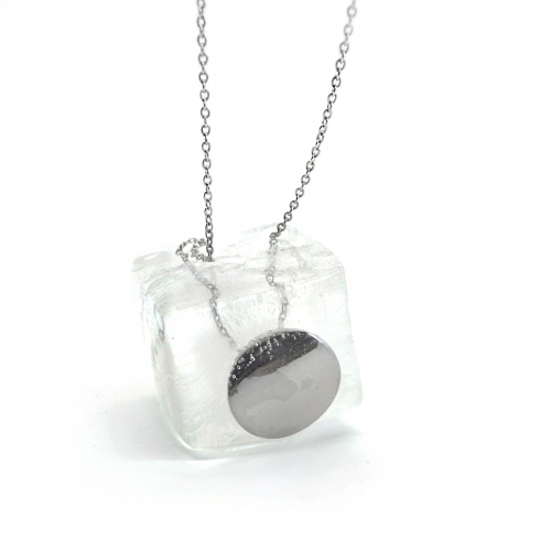 Colier Disc Argintiu