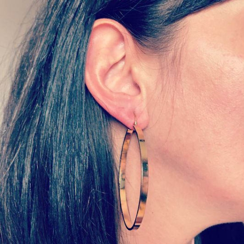 Cercei Hoop Oval Auriu