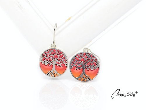 Cercei Tree of life Argintiu - Flame