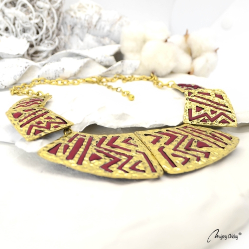 Colier Statement Guler - Burgundi