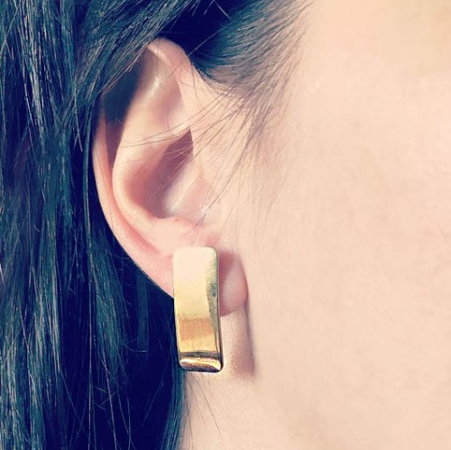 Cercei Curved Line Auriu