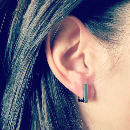 Cercei Huggie Hoop Patrat 