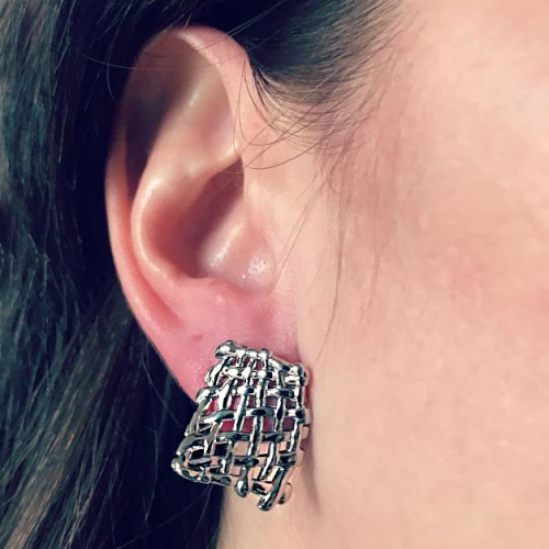 Cercei Knit Argintiu