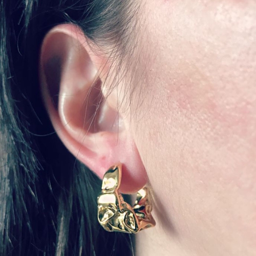 Cercei Creponat Auriu