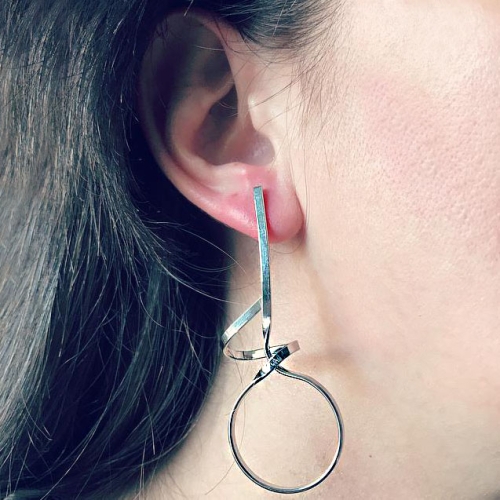 Cercei Twist Argintiu