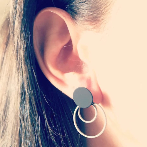 Set  Black Circles  Auriu