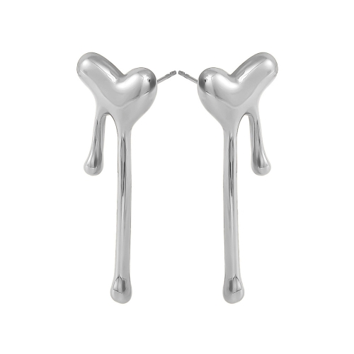 Cercei Melted Heart Argintiu