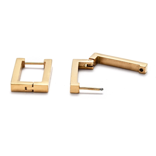 Cercei Huggie Hoop Dreptunghi Auriu