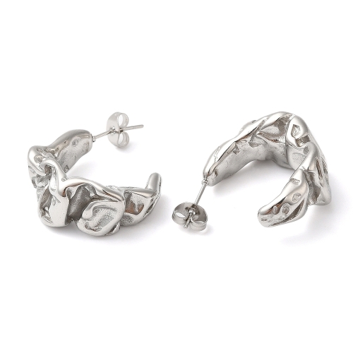 Cercei Creponat Argintiu