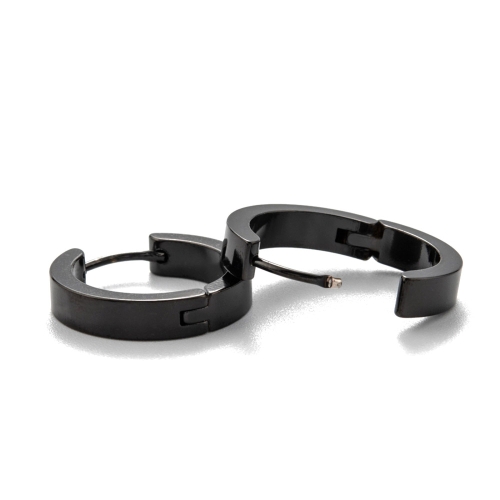 Cercei Huggie Hoop Rotund Negru