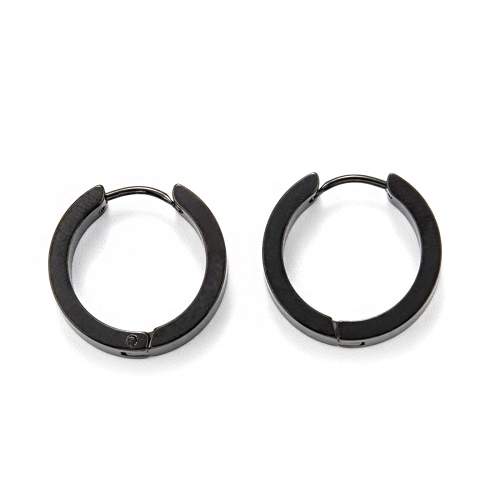 Cercei Huggie Hoop Rotund Negru