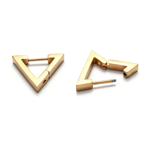 Cercei Huggie Hoop Triunghi Auriu