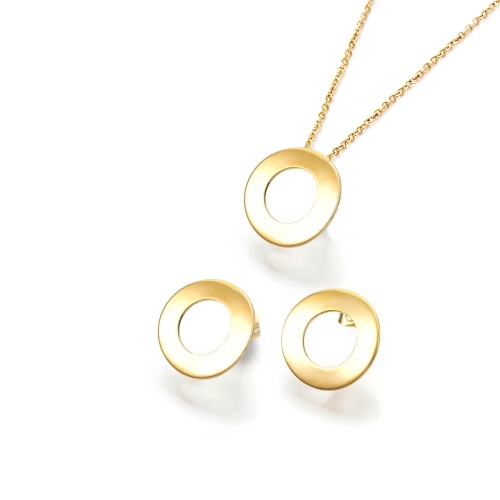 Set Curved Ring  Auriu