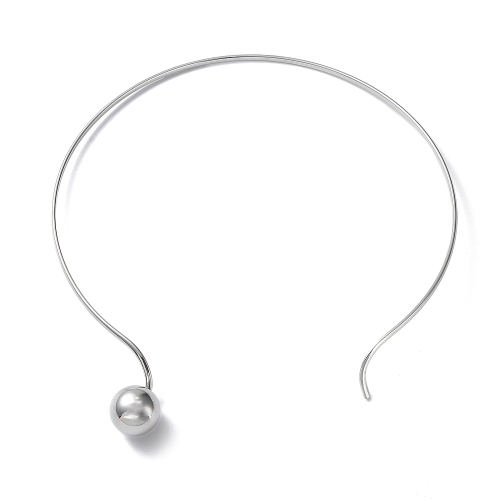 Colier Rigid Ball Argintiu