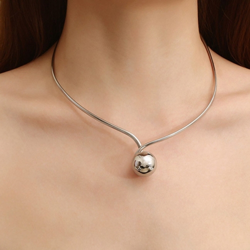 Colier Rigid Ball Argintiu