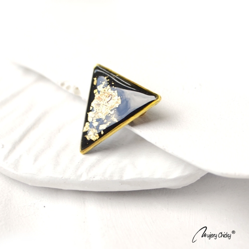 Brosa Siaja Triunghi Negru Auriu