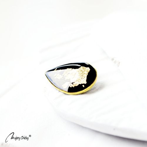 Brosa Siaja Picatura Negru Auriu