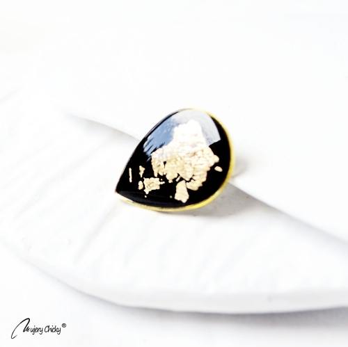 Brosa Siaja Picatura Negru Auriu