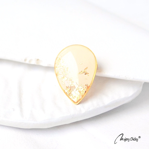 Brosa Siaja Picatura Crem Auriu