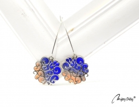 Cercei Plume argintii - Pale Sunset