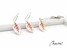 Set Stylish leaf- Indian Red