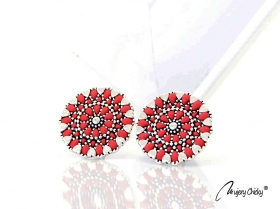 Cercei Mandala Silver - Indian red