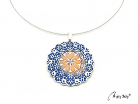 Colier Flower Power - Azurite