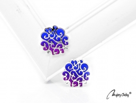 Cercei Plume argintii - Purple Velvet