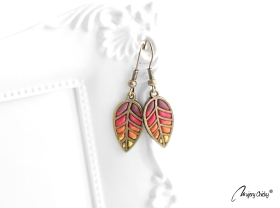 Cercei Frunza Indian Red