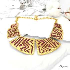 Colier Statement Guler - Burgundi