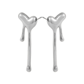 Cercei Melted Heart Argintiu