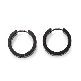 Cercei Huggie Hoop Rotund Negru