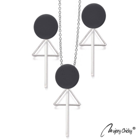 Set  Black Section Triunghi Argintiu