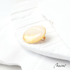 Brosa Siaja Rotund Crem Auriu